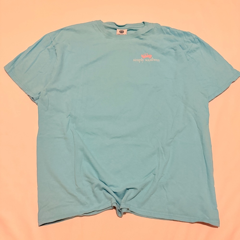 Simply Southern T-Shirt Mens XL Blue Sunny Days Jeep Graphic Tee Short Sleeve